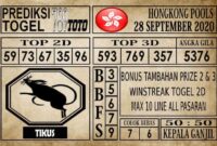 Prediksi Hongkong Pools Hari Ini 28 September 2020