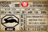 Prediksi Hongkong Pools Hari Ini 23 September 2020