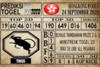 Prediksi Hongkong Pools Hari Ini 24 September 2020