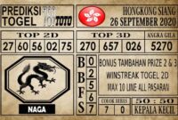 Prediksi Hongkong Siang Hari ini 26 September 2020