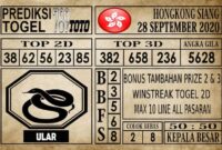 Prediksi Hongkong Siang Hari ini 28 September 2020