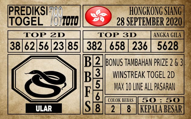 Prediksi Hongkong Siang Hari ini 28 September 2020