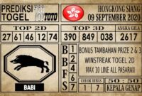 Prediksi Hongkong Siang Hari ini 09 September 2020
