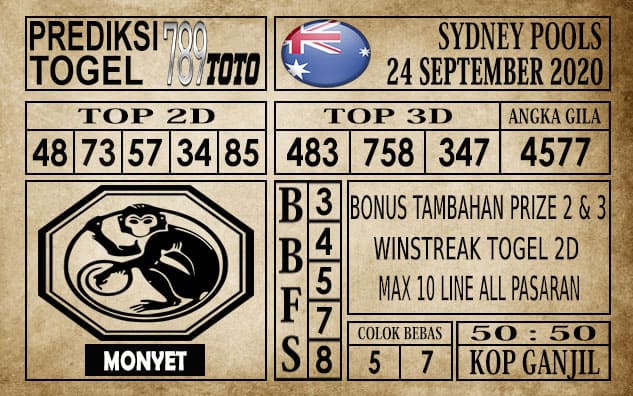 Prediksi Sydney Pools Hari ini 24 September 2020