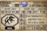 Prediksi Sydney Pools Hari ini 12 September 2020