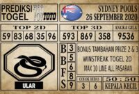 Prediksi Sydney Pools Hari ini 26 September 2020