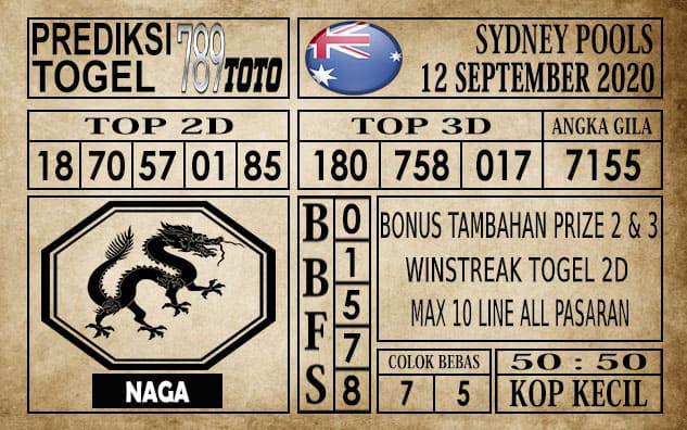 Prediksi Sydney Pools Hari ini 12 September 2020