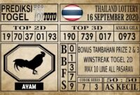 Prediksi Thailand Lottery Hari Ini 16 September 2020