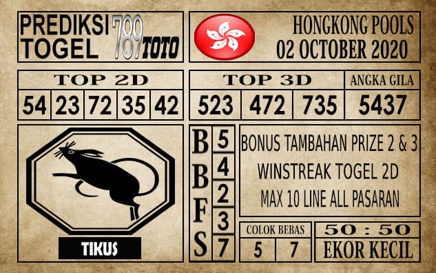 Prediksi Hongkong Pools Hari Ini 02 Oktober 2020