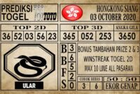 Prediksi Hongkong Siang Hari Ini 04 Oktober 2020