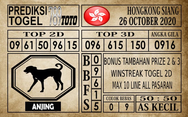 Prediksi Hongkong Siang Hari Ini 26 Oktober 2020