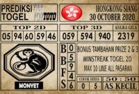 Prediksi Hongkong Siang Hari Ini 30 Oktober 2020