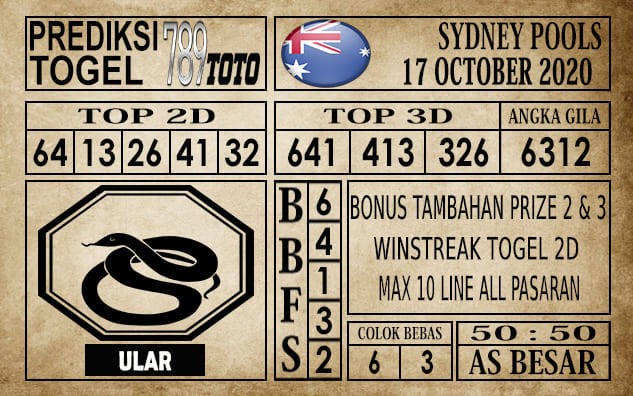 Prediksi Sydney Pools Hari Ini 17 Oktober 2020