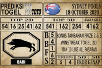 Prediksi Sydney Pools Hari Ini 18 Oktober 2020