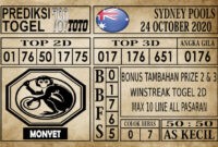 Prediksi Sydney Pools Hari Ini 24 Oktober 2020