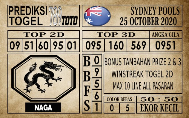 Prediksi Sydney Pools Hari Ini 25 Oktober 2020