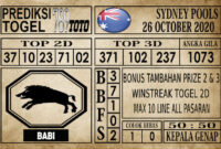 Prediksi Sydney Pools Hari Ini 26 Oktober 2020