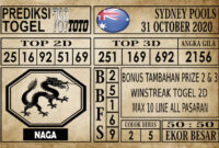 Prediksi Sydney Pools Hari Ini 31 Oktober 2020
