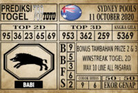 Prediksi Sydney Pools Hari Ini 11 Oktober 2020