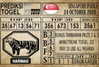 Prediksi Singapore Pools Hari ini 24 Oktober 2020
