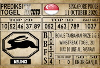 Prediksi Singapore Pools Hari ini 11 Oktober 2020