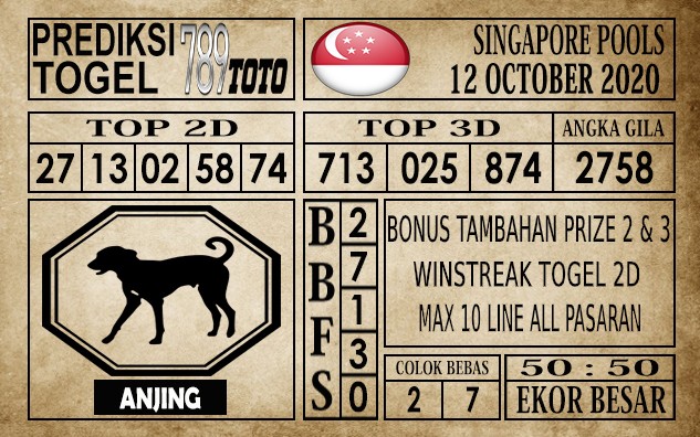 Prediksi Singapore Pools Hari ini 12 Oktober 2020