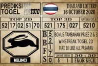 Prediksi Thailand Lottery Hari Ini 16 Oktober 2020
