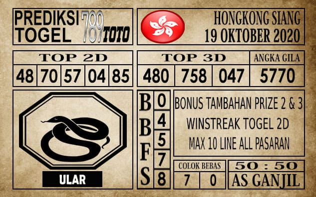 Prediksi Hongkong Siang Hari ini 19 Oktober 2020
