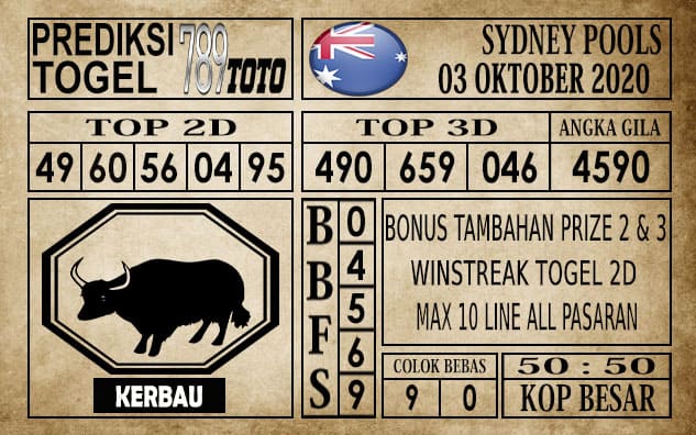 Prediksi Sydney Pools Hari ini 03 Oktober 2020