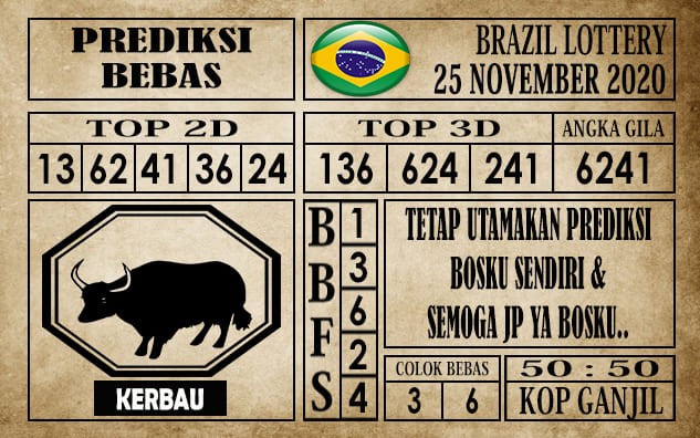 Prediksi Brazil Lottery Hari Ini 25 November 2020