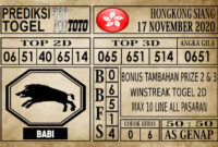 Prediksi Hongkong Siang Hari Ini 17 November 2020