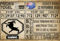 Prediksi Sydney Pools Hari Ini 22 November 2020