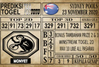Prediksi Sydney Pools Hari Ini 23 November 2020