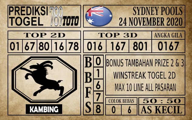 Prediksi Sydney Pools Hari Ini 24 November 2020
