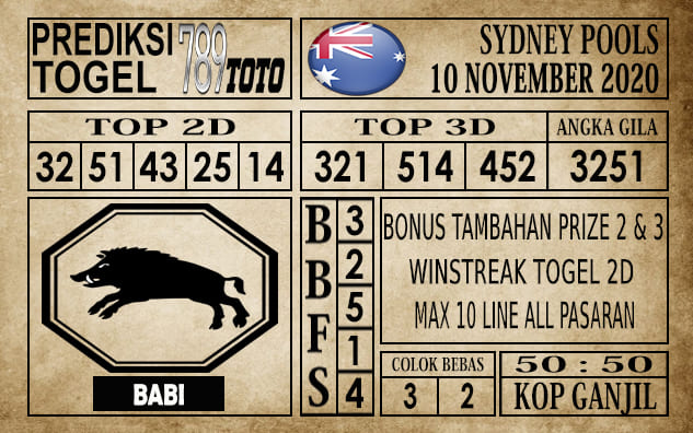 Prediksi Sydney Pools Hari Ini 10 November 2020