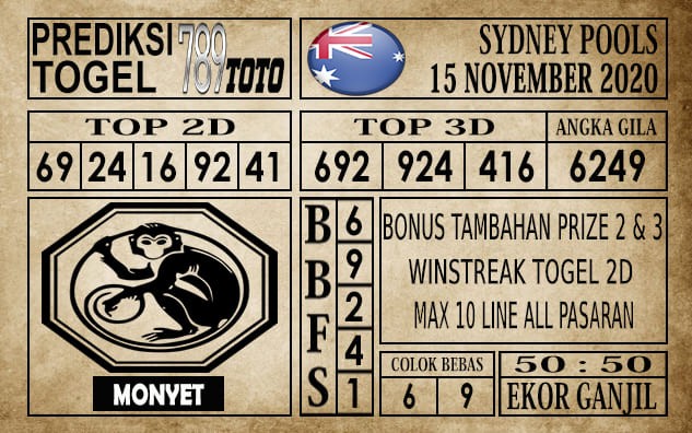 Prediksi Sydney Pools Hari Ini 15 November 2020