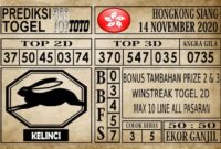 Prediksi Hongkong Siang Hari ini 14 November 2020