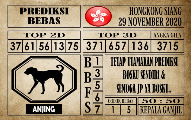 Prediksi Hongkong Siang Hari ini 29 November 2020