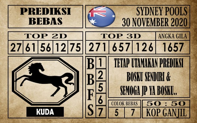 Prediksi Sydney Pools Hari ini 30 November 2020