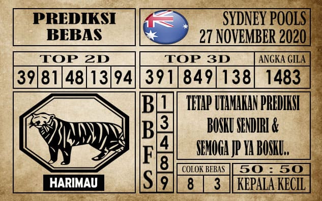Prediksi Sydney Pools Hari ini 27 November 2020