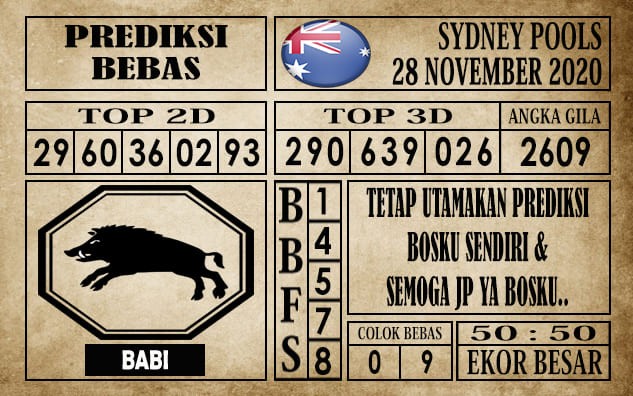 Prediksi Sydney Pools Hari ini 28 November 2020
