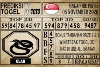Prediksi Singapore Pools Hari ini 05 November 2020