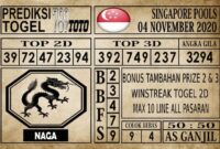 Prediksi Singapore Pools Hari ini 04 November 2020