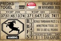 Prediksi Singapore Pools Hari ini 08 November 2020