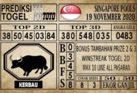 Prediksi Singapore Pools Hari ini 19 November 2020