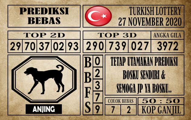 Prediksi Turkish Lottery Hari ini 27 November 2020