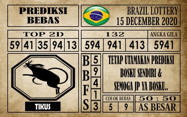 Prediksi Brazil Lottery Hari Ini 15 Desember 2020