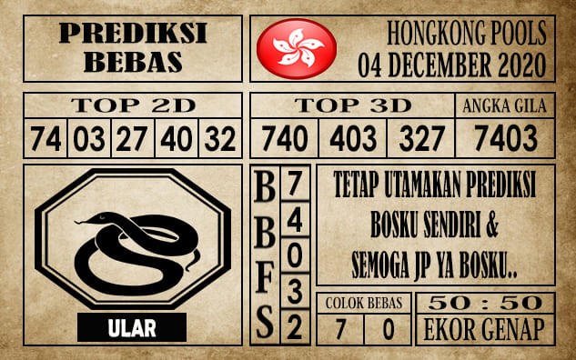 Prediksi Hongkong Pools Hari Ini 04 Desember 2020