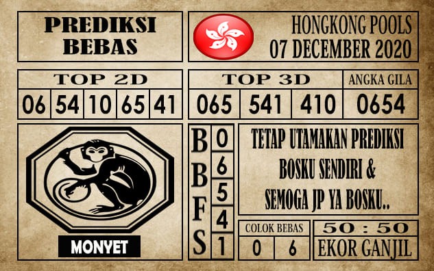 Prediksi Hongkong Pools Hari Ini 07 Desember 2020