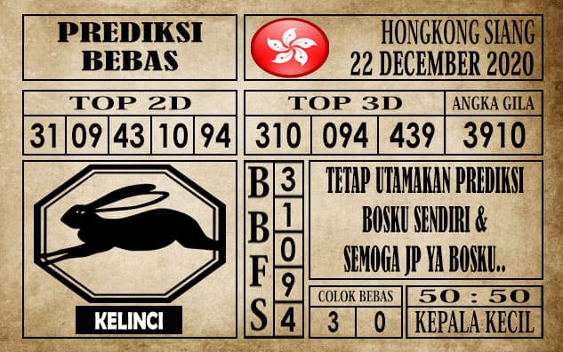 Prediksi Hongkong Siang Hari Ini 22 Desember 2020